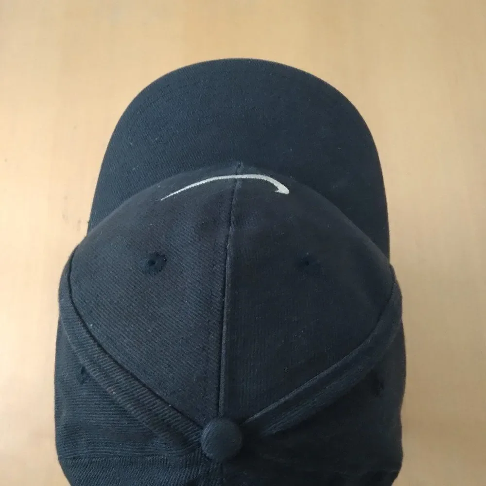 Vintage 90s Nike Swoosh Snap Back Hat Black